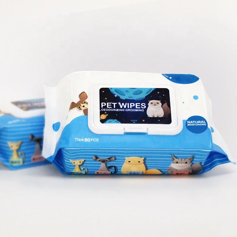 Pet Grooming Wet Wipes Wholesale Soft and Comfortable 100% Degradable Bamboo Fiber Shaoxing Pet Cleaning & Grooming Products
