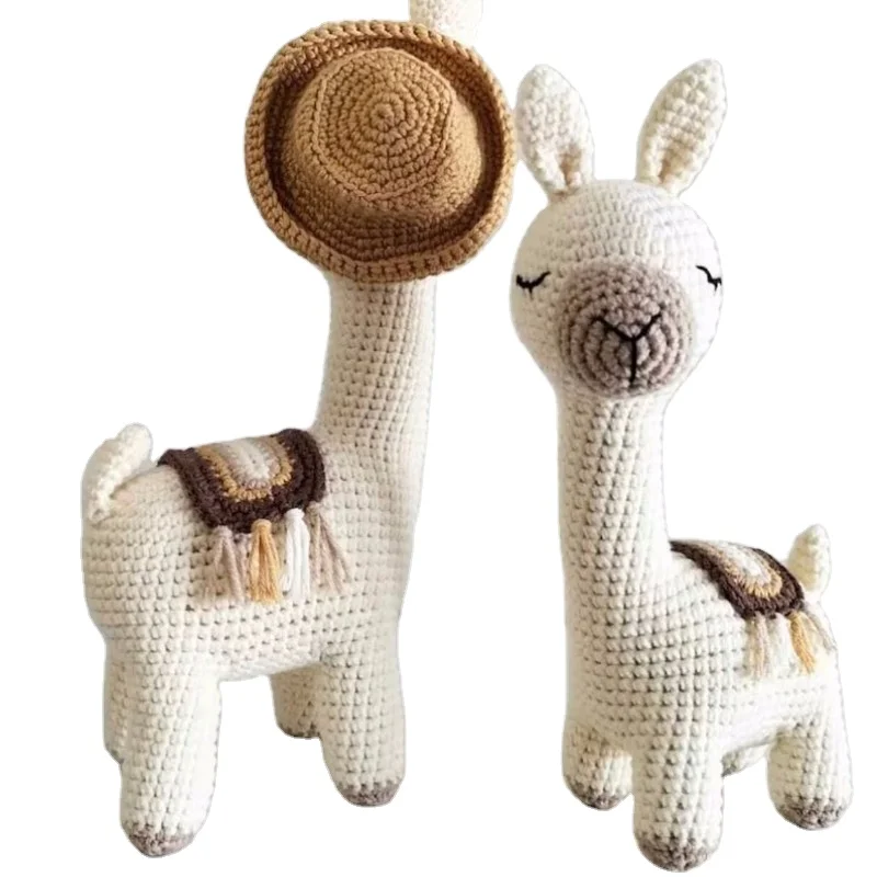 Wholesale Handmade Cute Lama Crocheted Amigurumi Alpaca Toy For Children Doll Boys And Girls Gifts