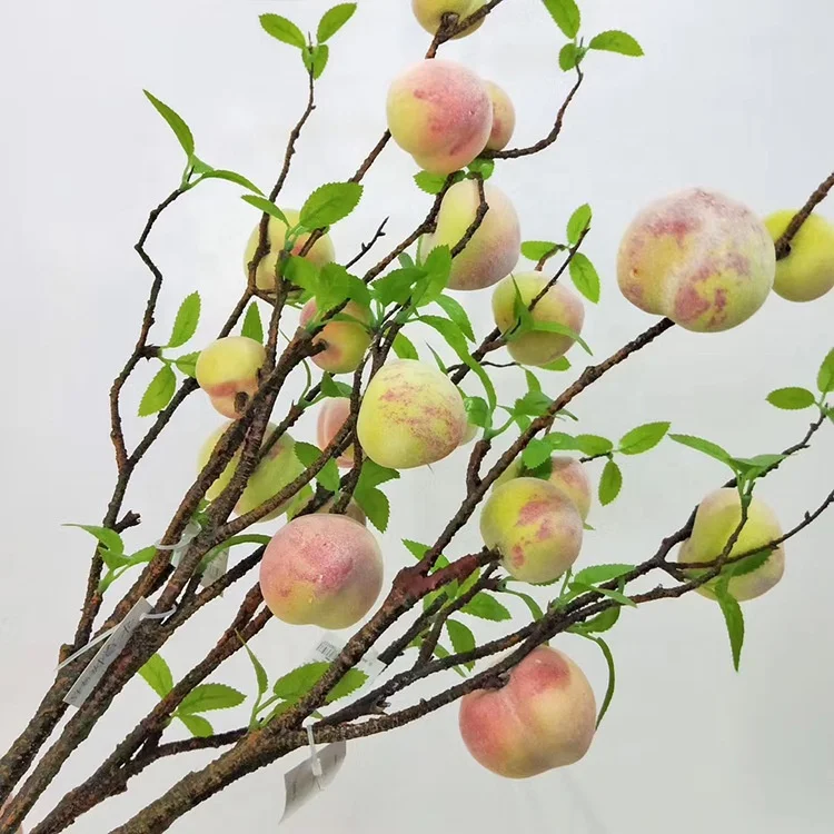 Simulation fruit peach dry and long branches for home accessories decoration fruit branches peach branches