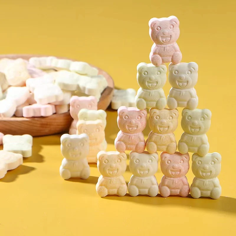 Children Cute Cartoon Pattern Sweet Tablet Bears Candy Milk Tablet Candy Bear Hard Candy