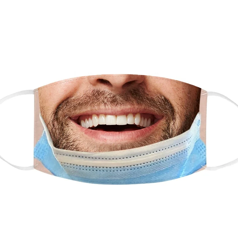 New Arrival Washable Summer Realistic Prank Face Reusable Breathable Funny Selfie Face Mask for Men and female
