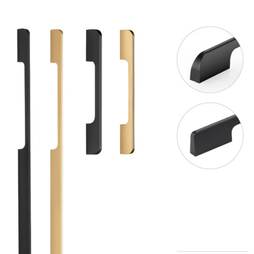 Modern Long Furniture Handles Pull Aluminum 1 Meter Matt Gold Black Wardrobe Cupboard Door Handle