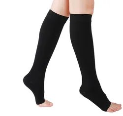 Knee High Open Toe Medical Compression Socks  for Varicose Veins 15-21mmhg Medical stocking
