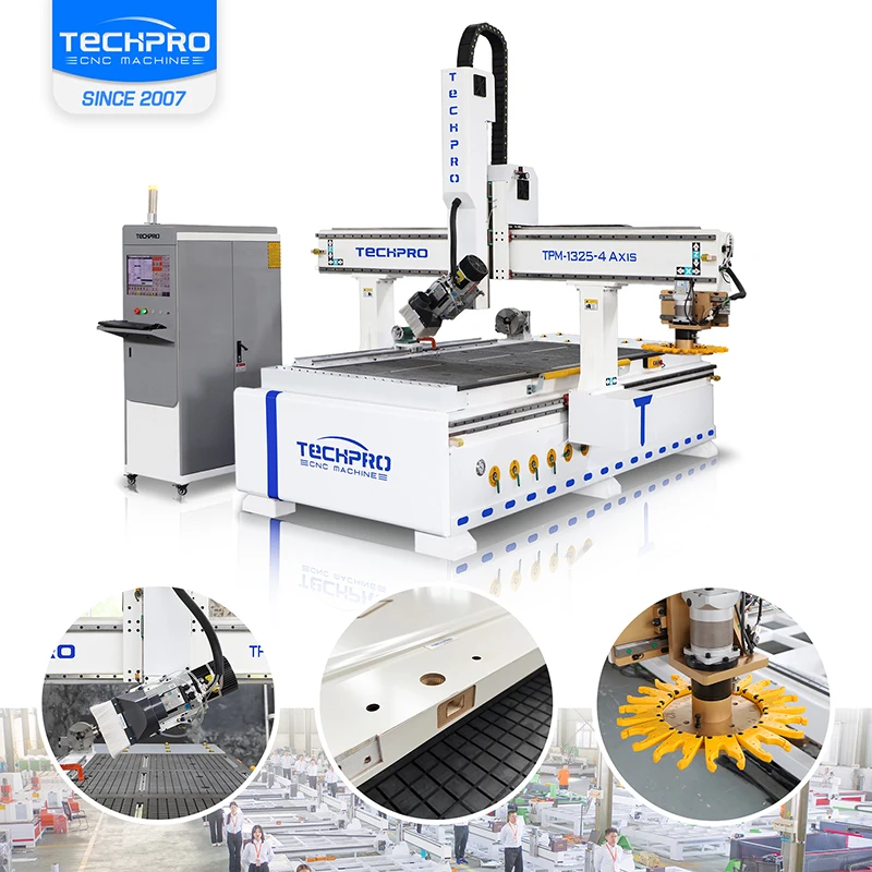 4 Axis CNC Router Foam Wood Sculpture 180 Degree Swing Head 4 Axis CNC Router for Foam Engraving Machinery