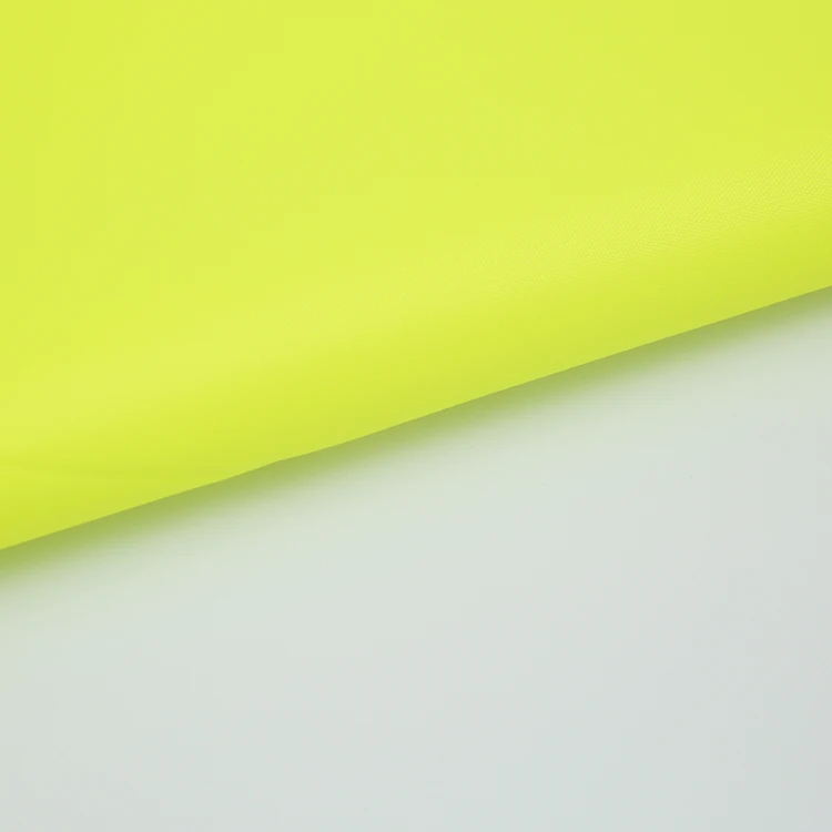 Fluorescent yellow orange 300D 100 polyester waterproof PU coated fabric