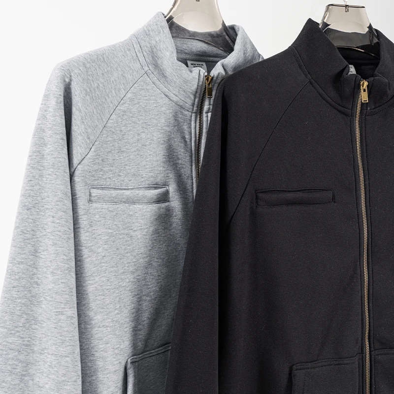 custom Heavyweight fleece Composite zip up Hoodie mens oversized thick warm blank Hoodie jacket for winter