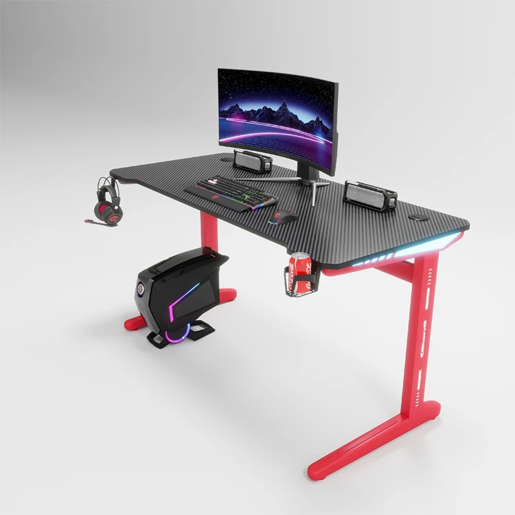 YZ 2023 Hot Selling High Quality Motorized Height Adjustable Computer Desk Electric Gaming Table Pc Desk Led