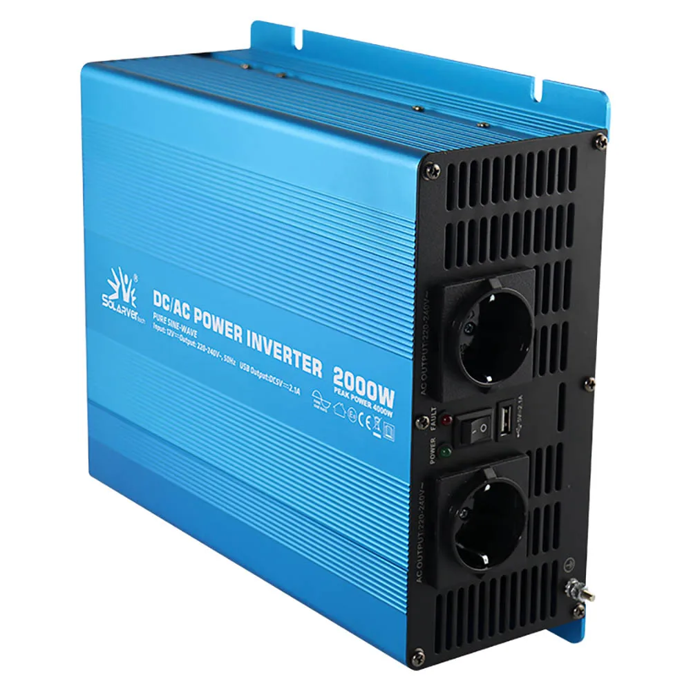 Power Inverter 12V 24V 220V 2000W Solar Power Inverter With The European Socket Converter