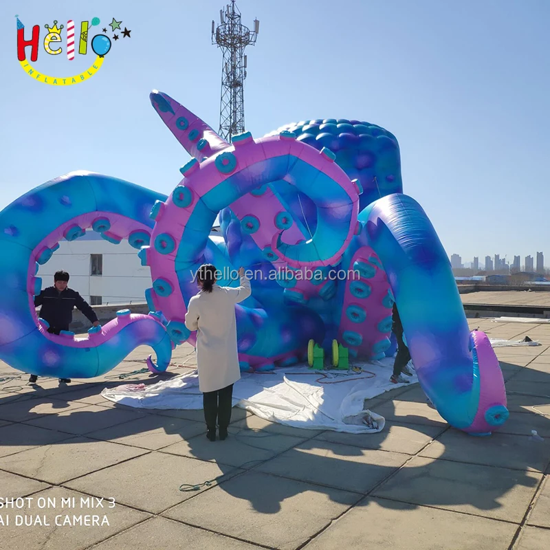 Advertising equipment event decor inflatable ocean theme cartoon octopus model inflatable dj octopus for sale