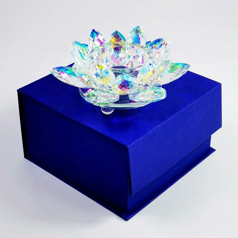 Glass Candle Holder Lotus Flower Lamp Container Crystal Tealight Tea Light Candlestick Jars Wedding Candelabra Nail Liquid Tools