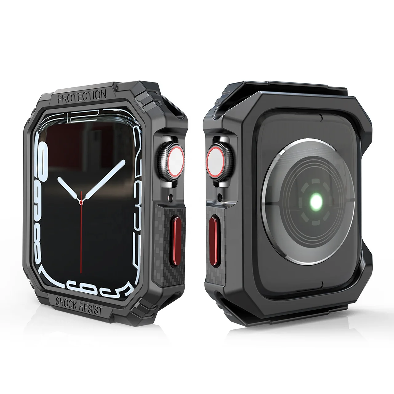 In Stock 41mm 45 mm 49mm Watch Case For Apple Watch Carbon Fiber Case TPU Protective Smart Watch Case Cover For Iwatch