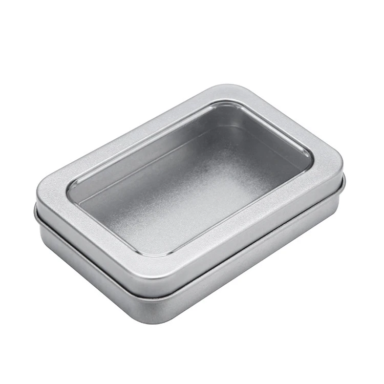 Custom Printing Food Safe Rectangular Window Tin Box For Candy Cookie Biscuit Chocolate