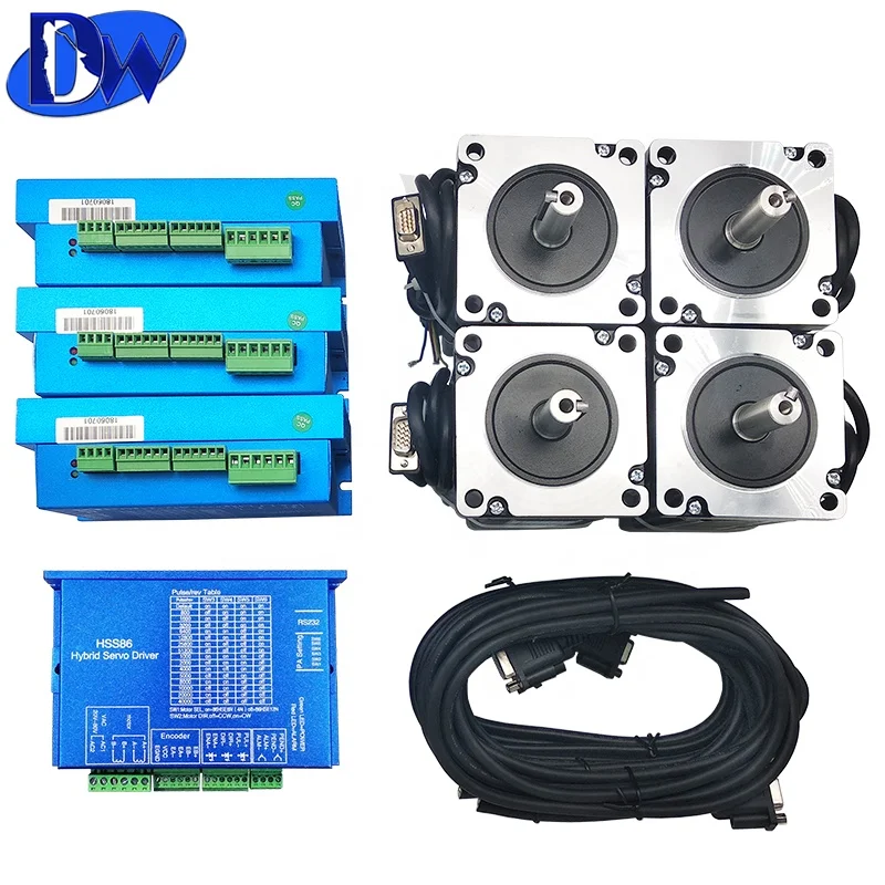 4 Axis Kit Nema 34 closed loop easy servo stepper motor with 1000ppr encoder