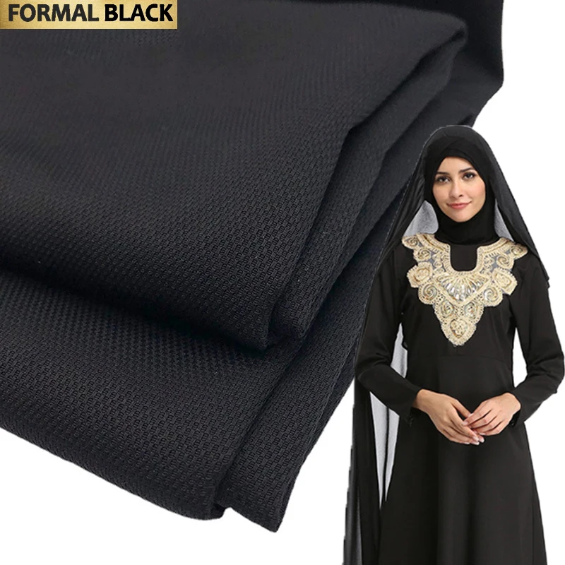 Japan Korean Black formal black jet black nida dubai abaya fabric for abaya