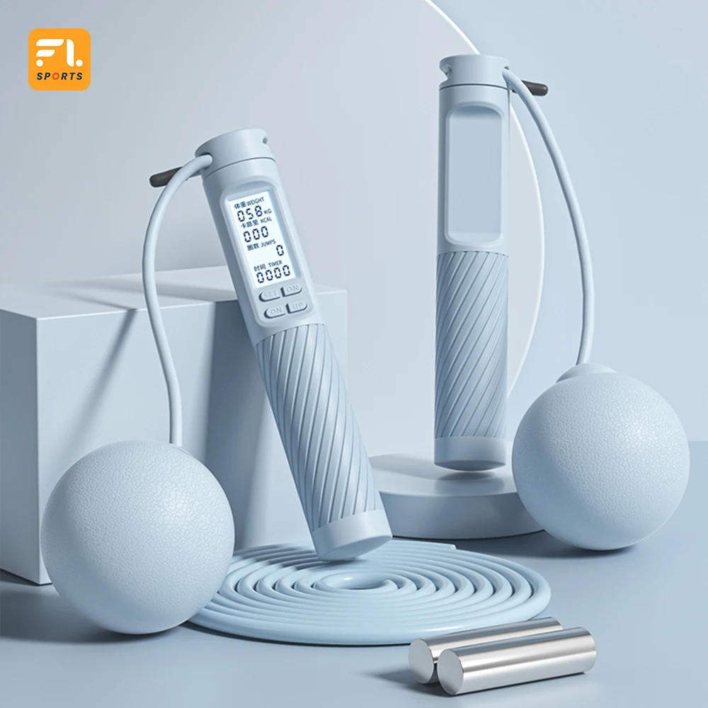FULI Jump Rope, Multifun Speed Skipping Rope with Calorie Counter, Adjustable Digital Counting Jump Rope with Ball Bearings
