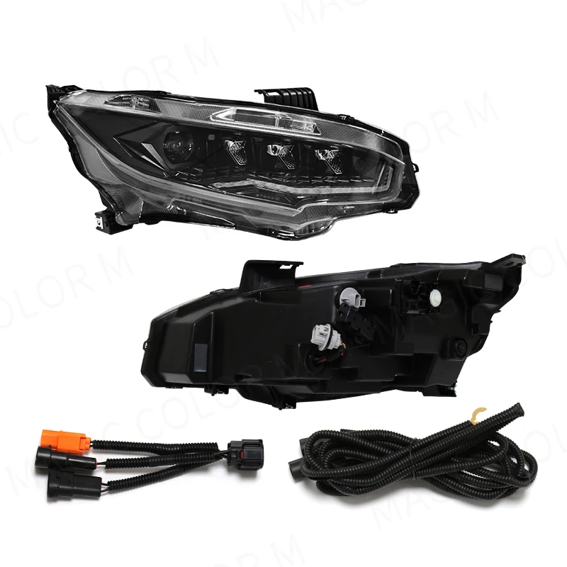 Car Led Head Lamp Turn Signal Driving High Low Beam Daytime Running Light DRL For Honda Civic 10th 2016 2017 2018 2019 2020 2021