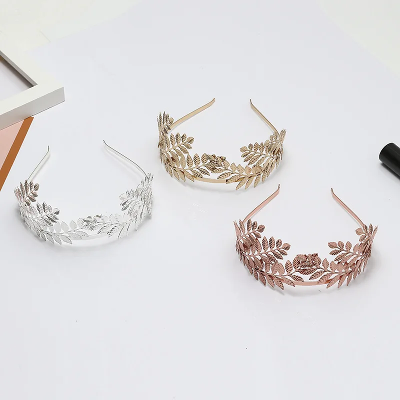 Leaf Crown Bridal Hair Band European And American Fashion Baroque Bridesmaid Headband Tiara Hair Jewelry