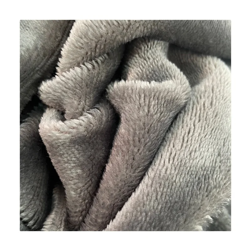 Wholesale Custom 100 Polyester Plush Fabrics Warp Knitted Double Sides Flannel Fleece Fabric
