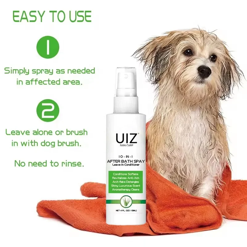Aloe Vera Pet Leave In Conditioner Hair Spray Long Lasting Deodorant Eliminator Knot Detangler Cat Dog Grooming Spray
