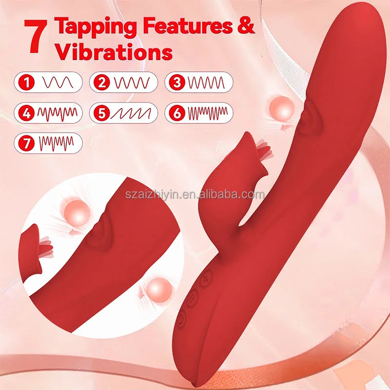 3 in 1 Intelligent Stimulation Female Sucking Rabbit Dildo Vibrator G Spot Tongue Licking and Flapping for Man Women