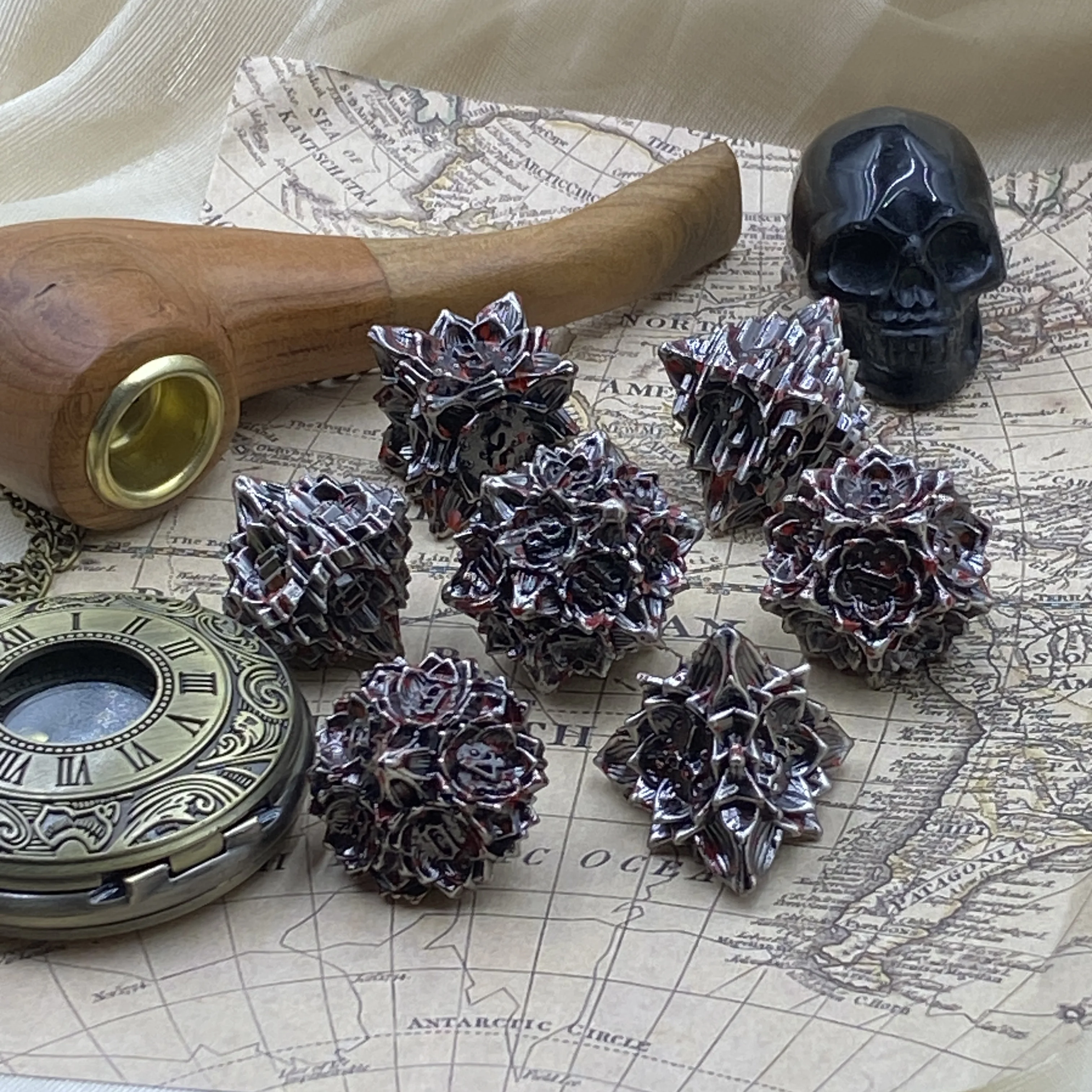 Набор многогранных металлических игральных Кубков D & D для подземелий и драконов RPG Games dragon scale Metal cice