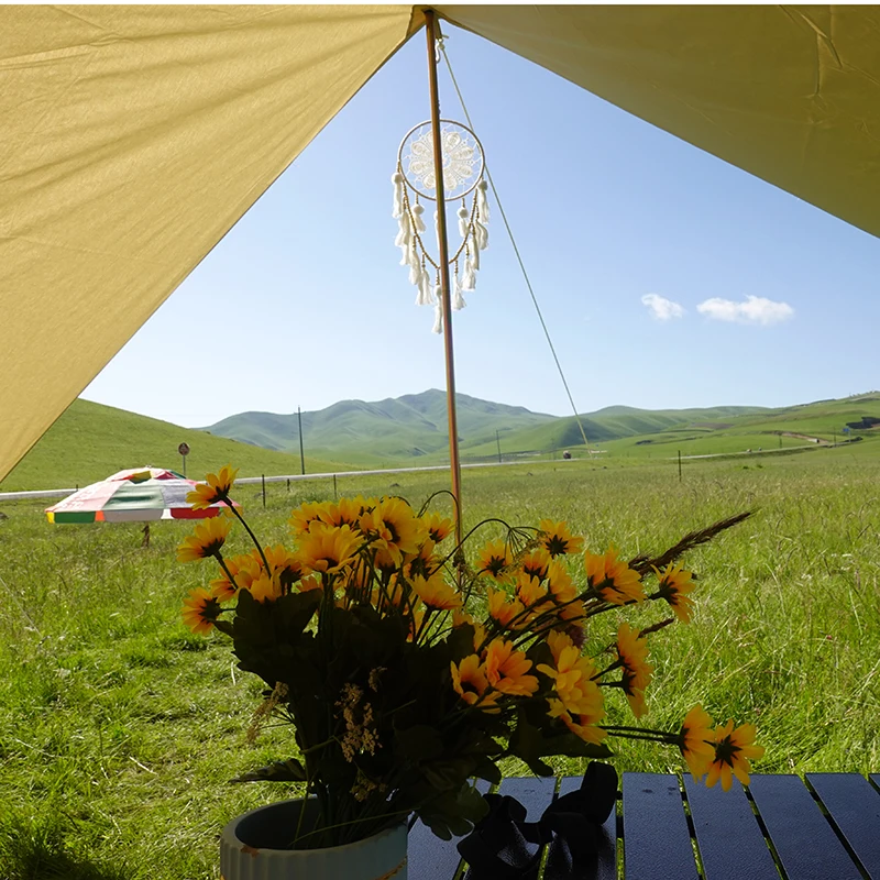 large round canvas outdoor tent