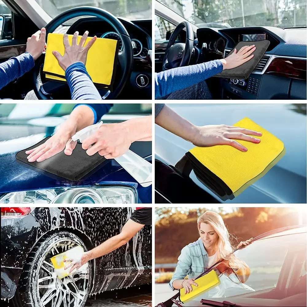 Custom Factory Absorbent Coral Fleece Microfiber Cleaning Cloth Microfiber Quick-Dry Car Towels Car Wash Polishing Towel