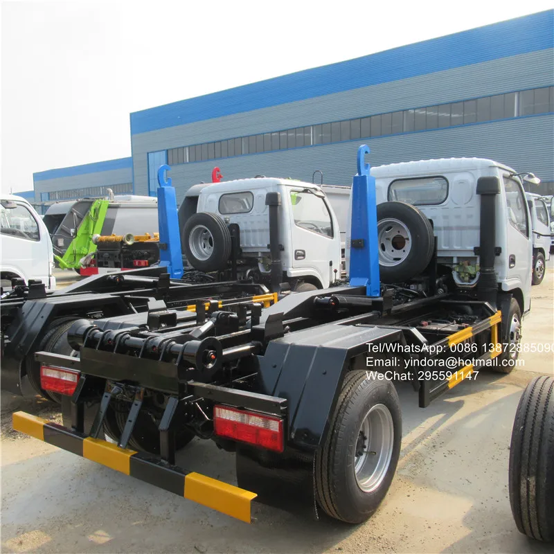 dfac small 2ton china hydraulic lifter dump hook loader roll on roll off garbage bin truck