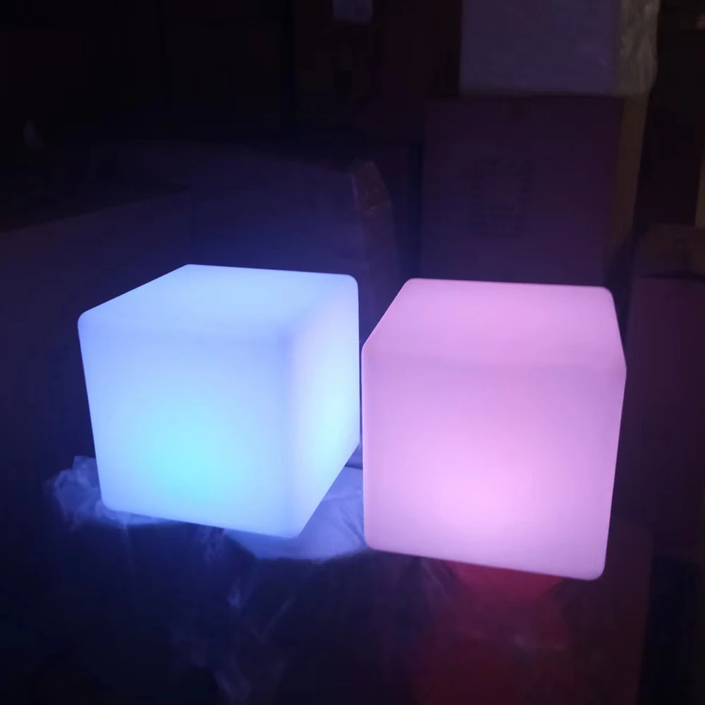 Glow Furniture 60cm LED Cube Chair Light Up Furniture Glow In The Dark Furniture Cube Seat Contour Cube