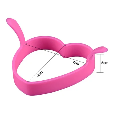 Hot sale Heatproof Non stick silicone Fried egg mold with handles Heart shape egg ring