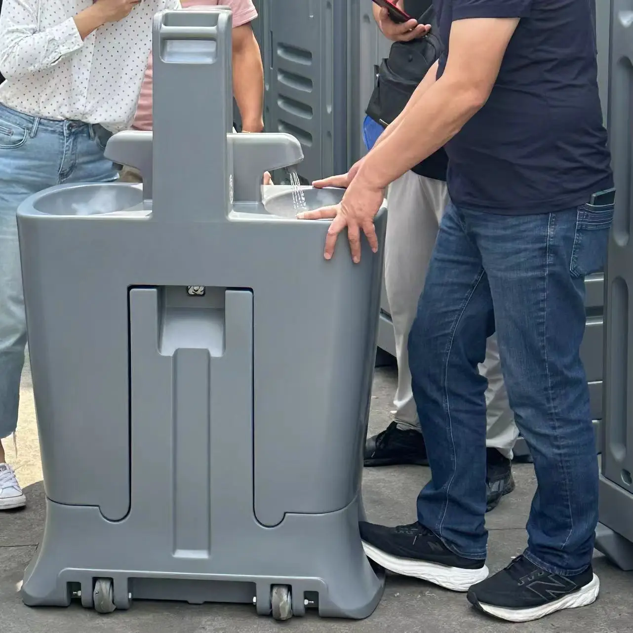 hand free wash station plastic products real production good to sea shipping container whole to sales foot opera