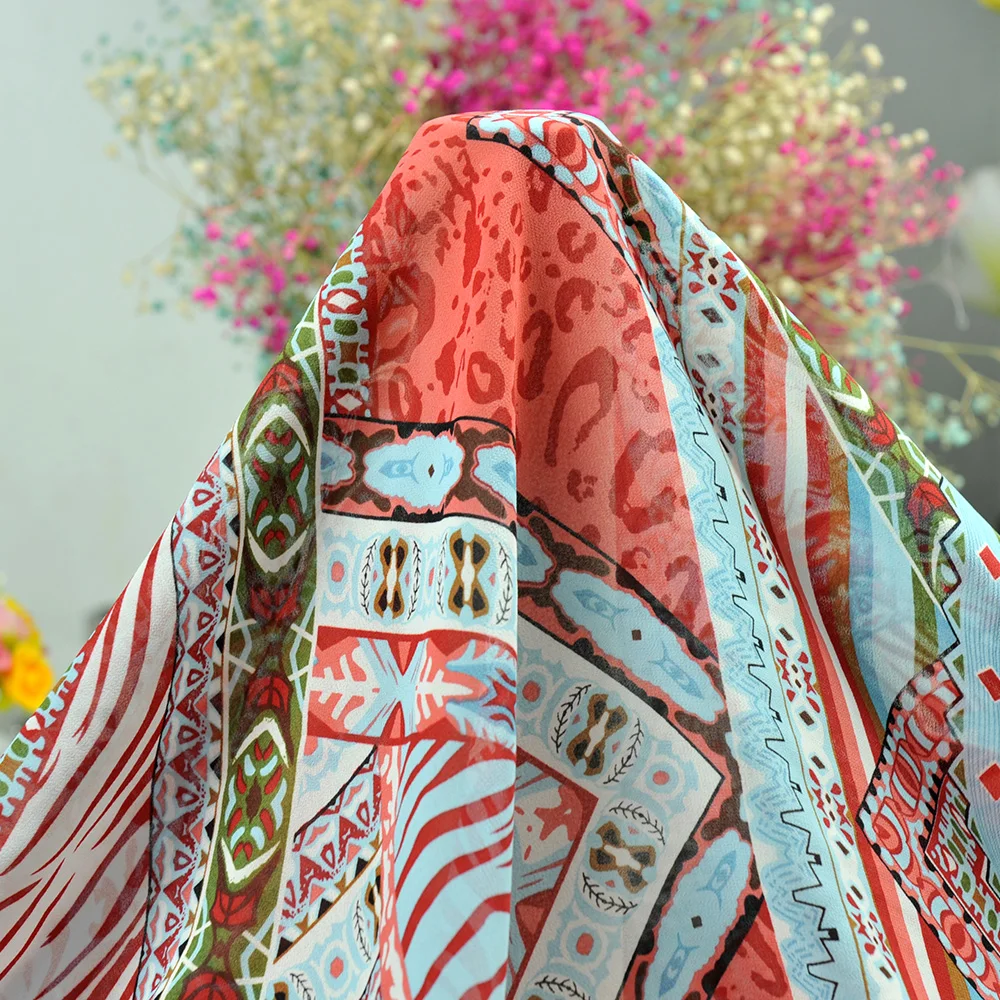 
African custom design printed plain 100% polyester chiffon textile wholesale cheap price 