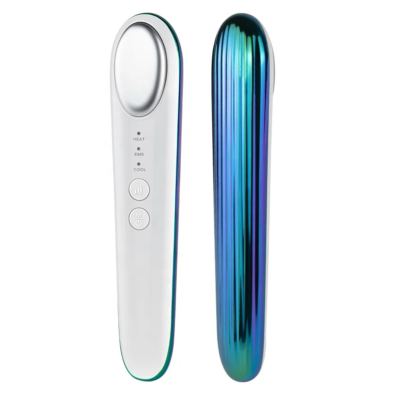 Portable High Frequency Ems Facial Massager Eye Face Lift Skin Tightening Eye Massager With Heat Compression