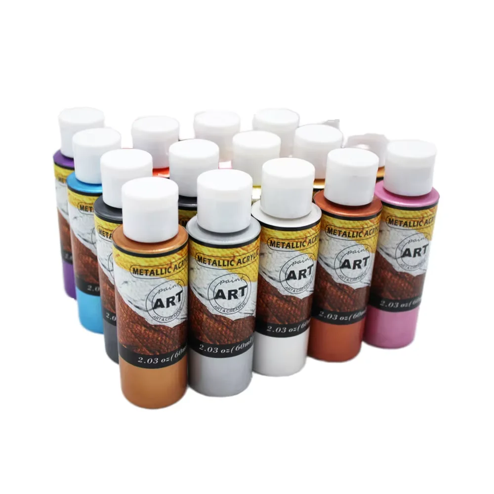 Wholesale Rich Pigments Glitter Non Toxic Metallic Acrylic Paint Artist Grade Metallic Paint in Bottles