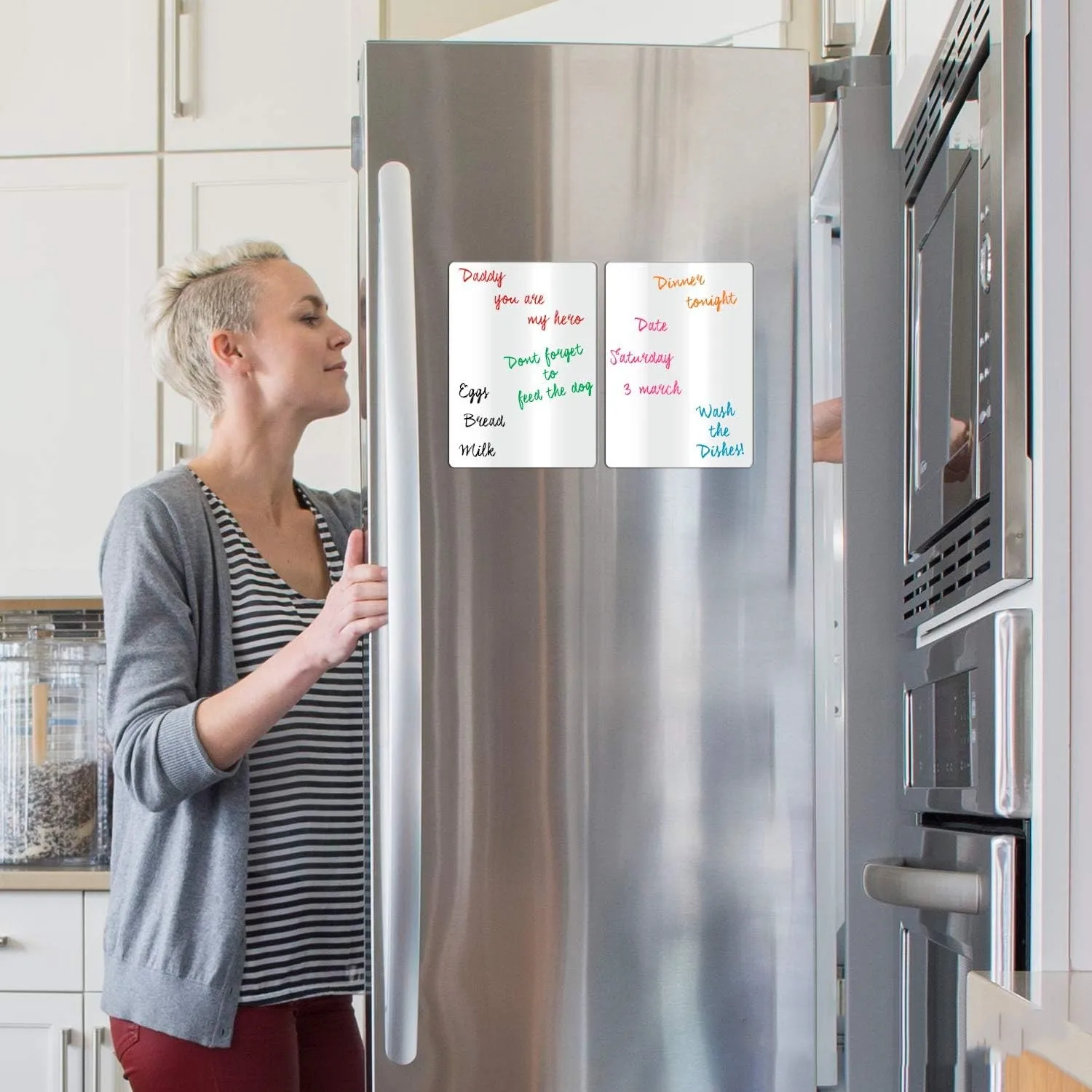 Custom Magnetic Dry Erase Whiteboard Notes 8.5 x 11 inch Customizable Size Decorative Magnet Blackboard for Kitchen Grocery List