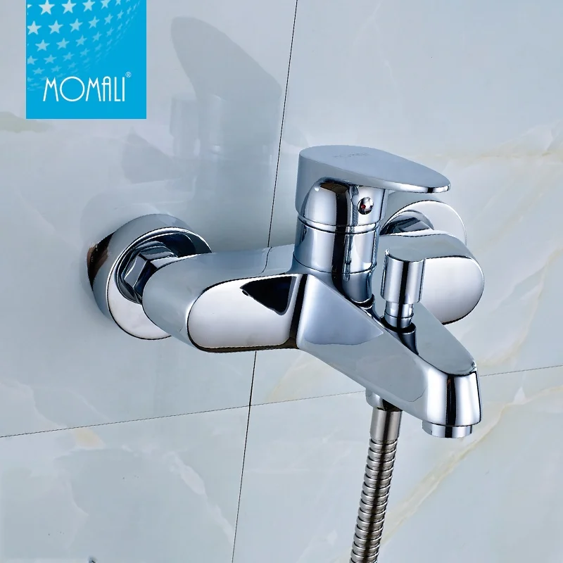 Momali hot sale Brass Bath Tap Wall Mounted Bathroom Bathtub Faucet Single Handle Shower Mixer ACS heavy economic shower faucet