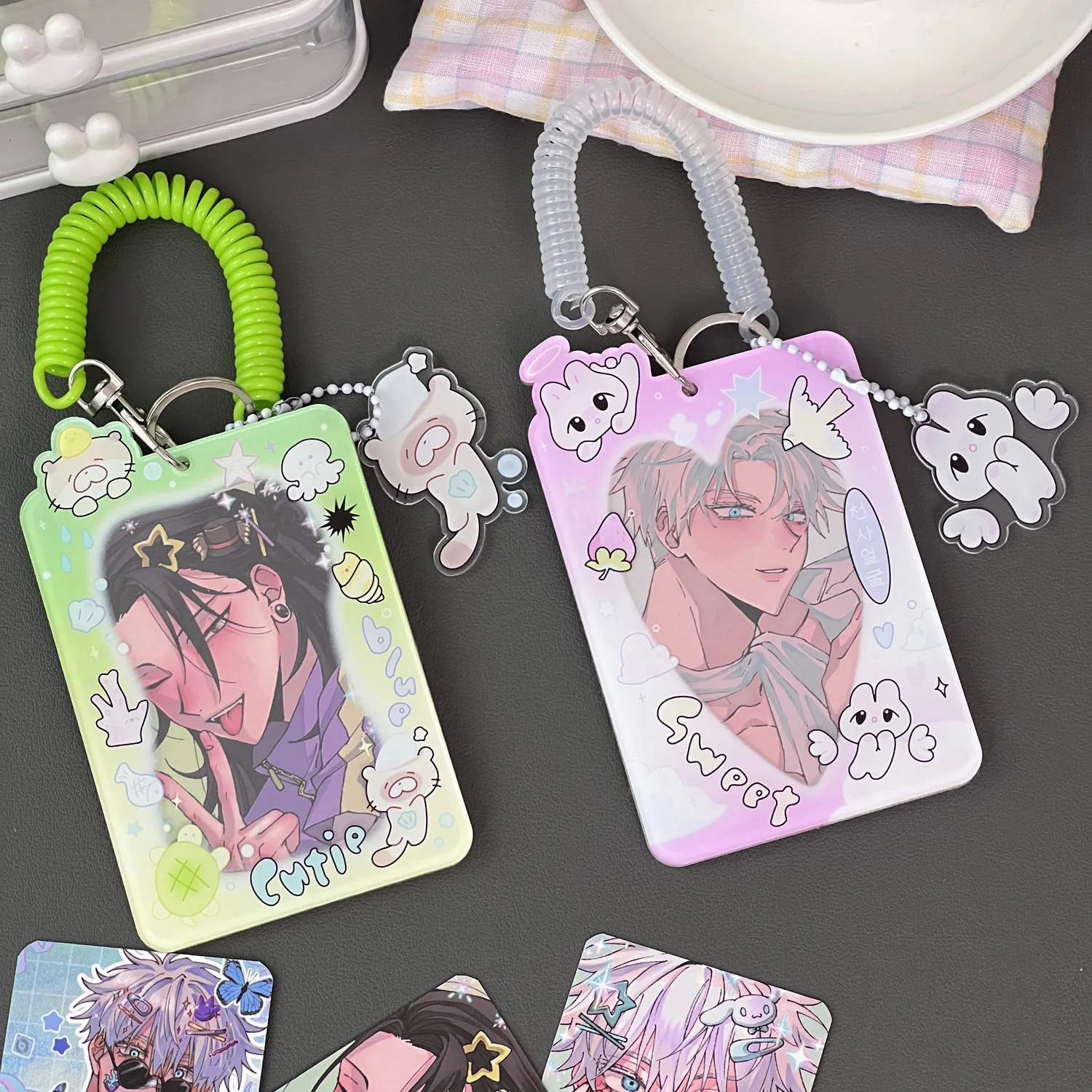 Custom design acrylic photo card holder keychain credit card acrylic holder keychain acrylic card holders