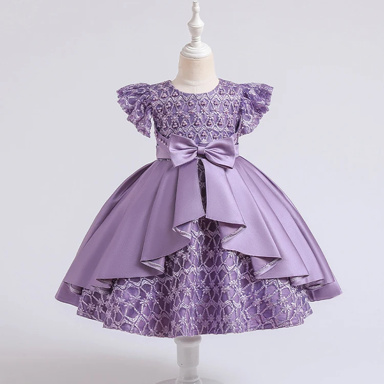 Summer Latest Western Pattern Design Party Wedding Wear Kid Children Girl Dress Beautiful Dresses
