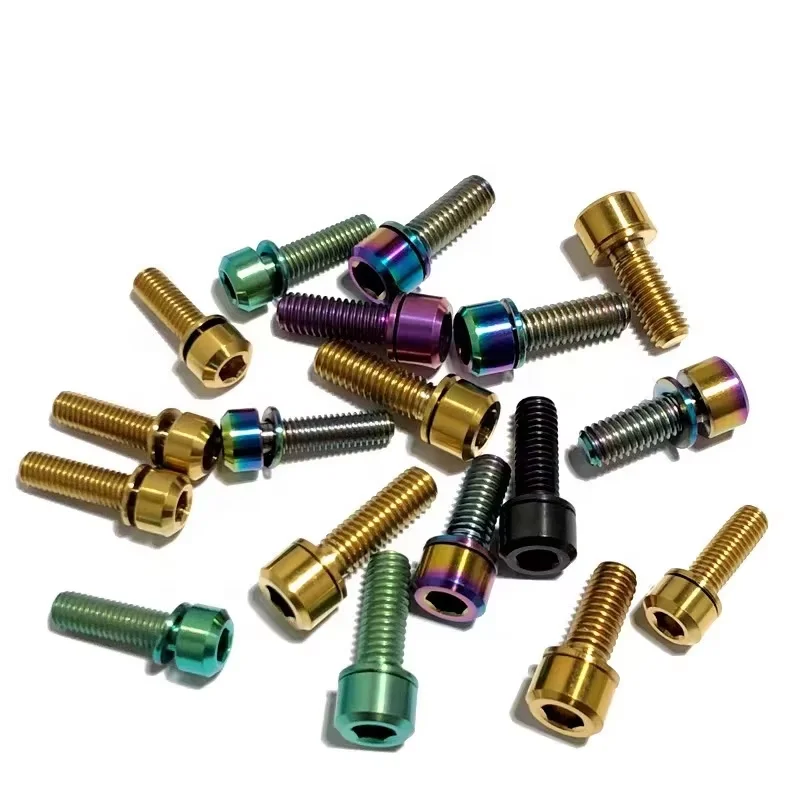 Custom Gr5 M8 Titanium Bolts Set M6 M5 M10 Baut Titanium Hexagon Torx Flange Head Screws Gr5 M3 For Motorcycle Bicycle