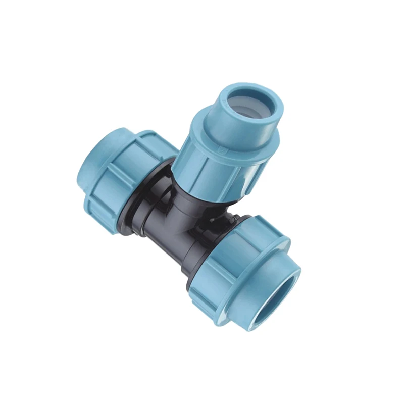 SWD Factory PN16 IRRIGATION HDPE PP Italian COMPRESSION fittings pipe plastic for quick Connector  fittings PP Compression Tee