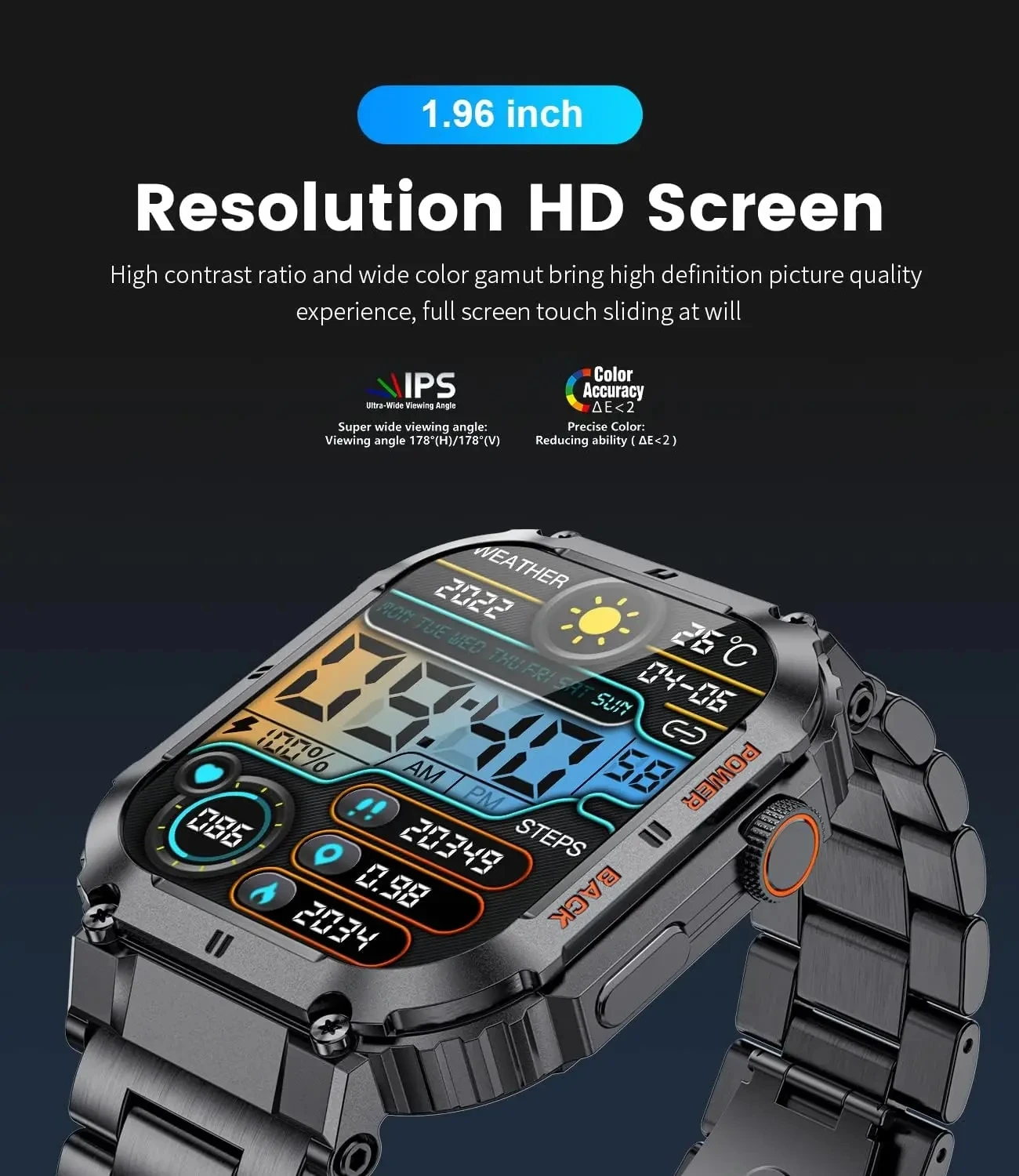 Smart Watch for Men with OEM Reloj Inteligente Fitness Tracker 1.96 Inch BT Call Smart Watch Man full touch screen Long standby