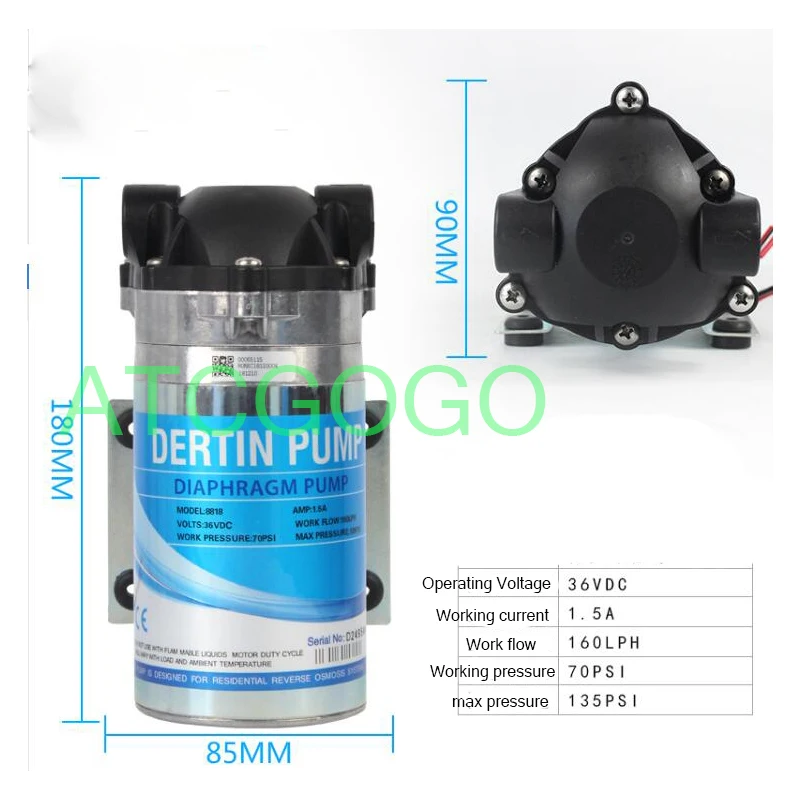 
400G pure water machine 36V water pump booster pump diaphragm pump water purifier 