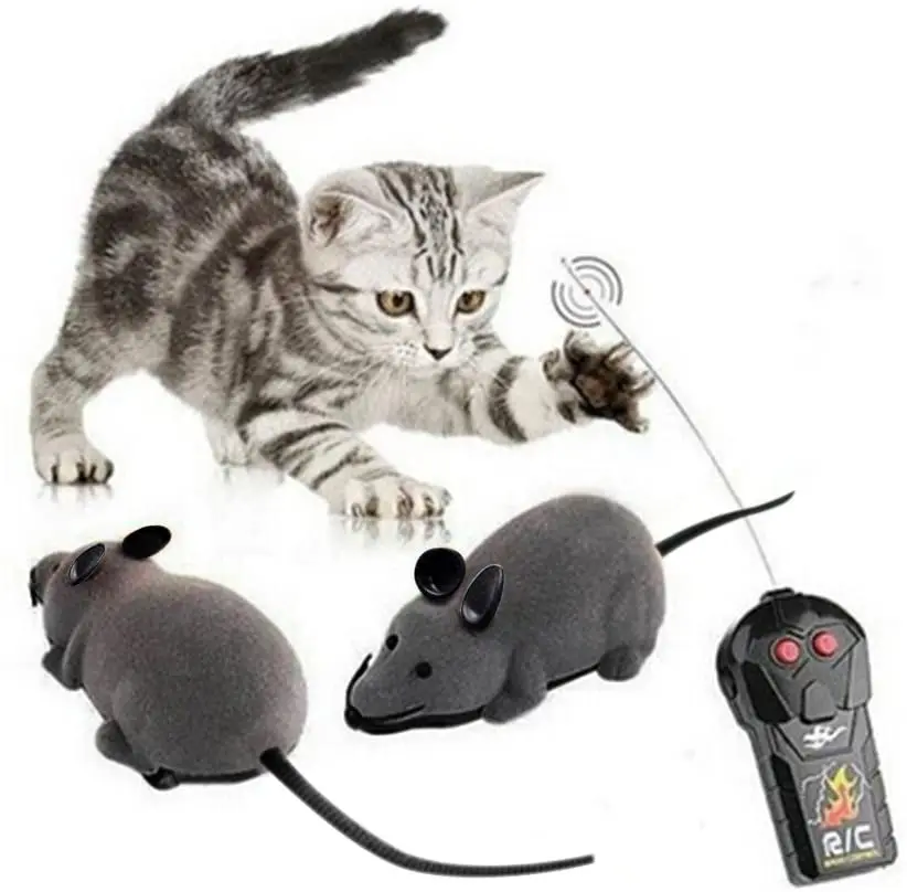 Funny Wireless Remote Control Teasing Mouse Rat Toy Fake Rat Mouse for Cats