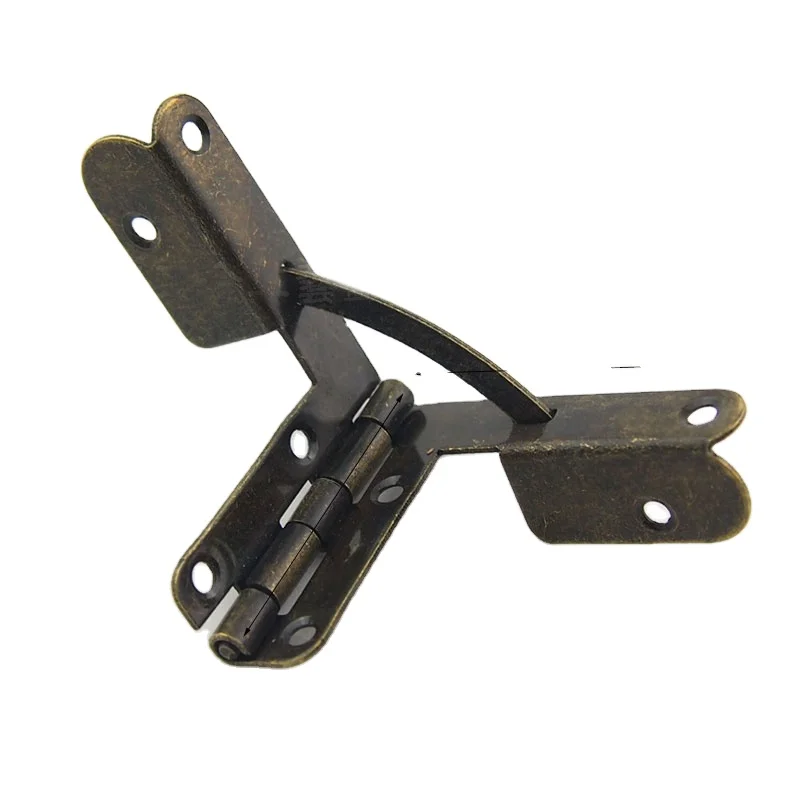 Iron Spring Hinge Antique Bronze For Miniature Furniture Hinges Foldable Concealable Quadrant Hinge