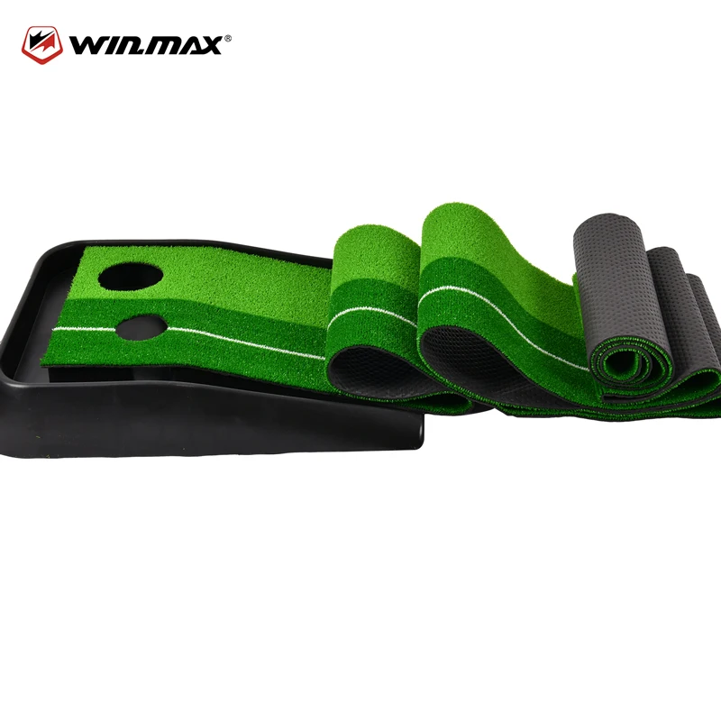 PERFECT PRACTICE Indoor Golf Putting Mat with 1/2 Hole Training for Mini Games & Practicing at Home or in The Office