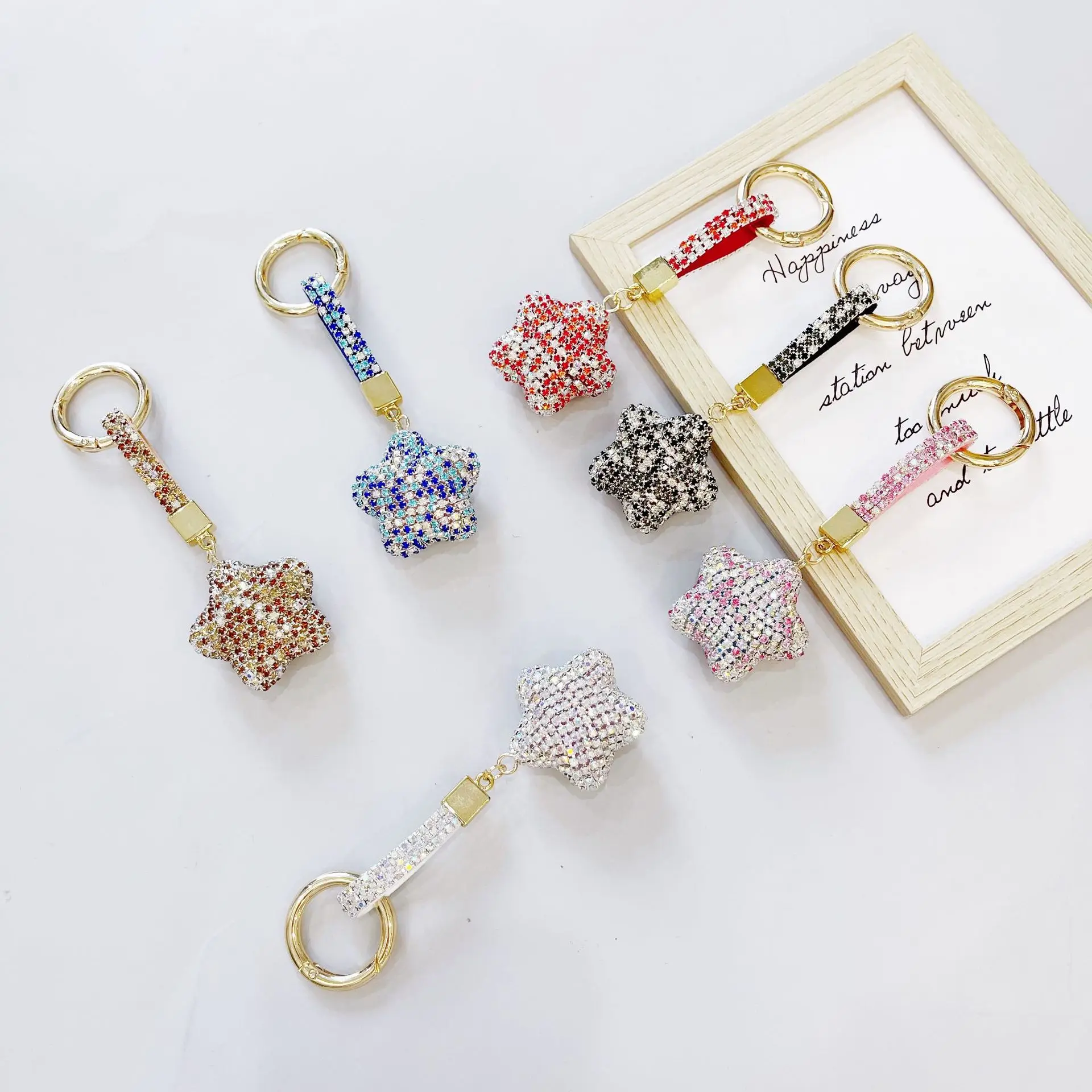 Popular Multicolor Luxury Rhinestone Keychain for Promotion Gifts custom keychains