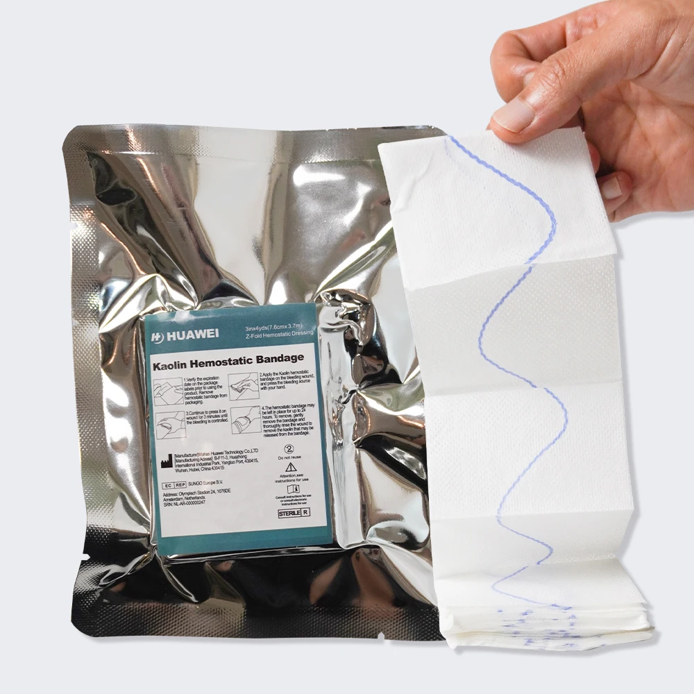 Z-shaped Bandage For Outdoor First Aid Rescue Survival Kaolin Hemostatic Gauze, Free Samples