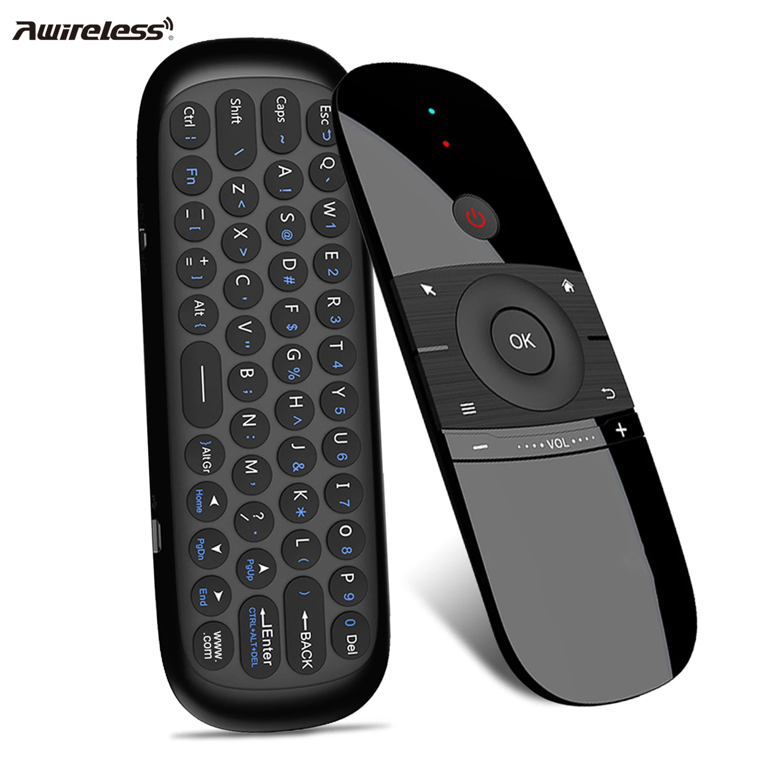 Awireless OEM Factories W1 Remote Control Air Mouse Wireless Keyboard For Smart TV Projector HTPC All-in-one PC