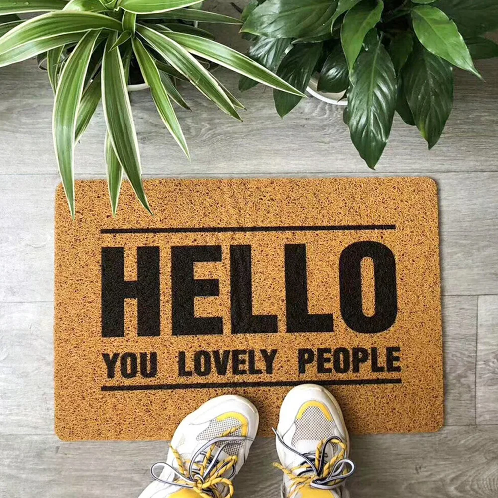 Faux Coconut Fiber Rugs Front Door Floor Mats Entrance Doormat Indoor Outdoor PVC Antiwear Non Slip Waterproof Bathroom Carpet