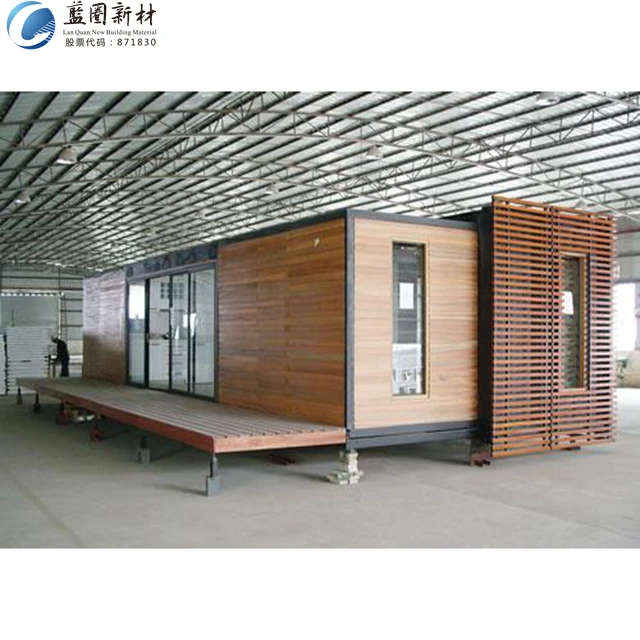 Low cost container house with two bedroom prefab house container wood houses office building independent villa